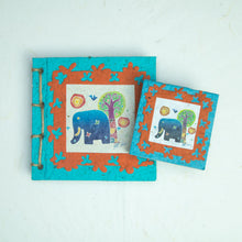 Load image into Gallery viewer, Artist Reproductions - Twine Journal and Scratch Pad - Thailand Themed Batik Art Set - Teal