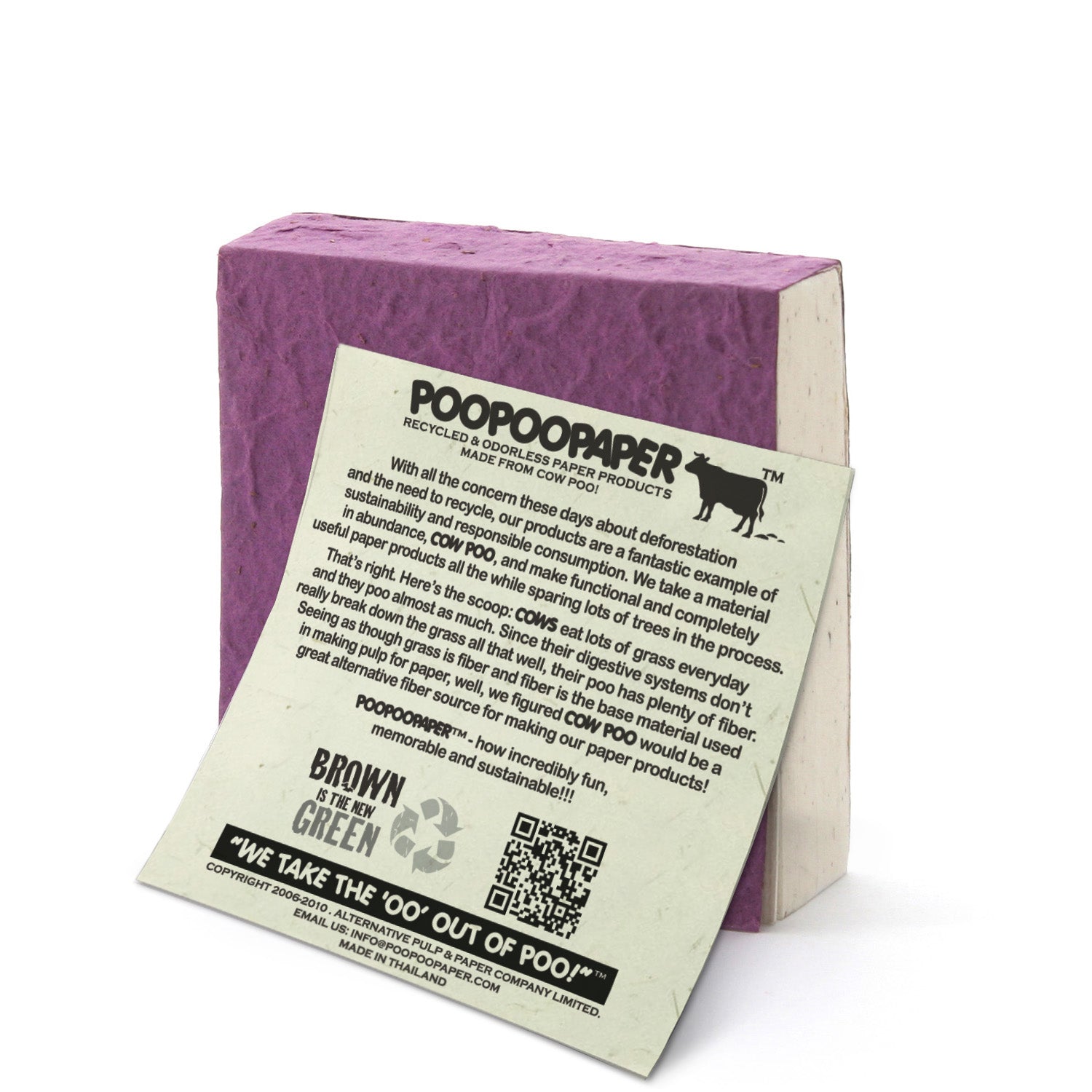 On The Farm - Cow & Rooster - Purple - Eco-friendly Scratch Pads (Set of 3) - with POOPOOPAPER story card