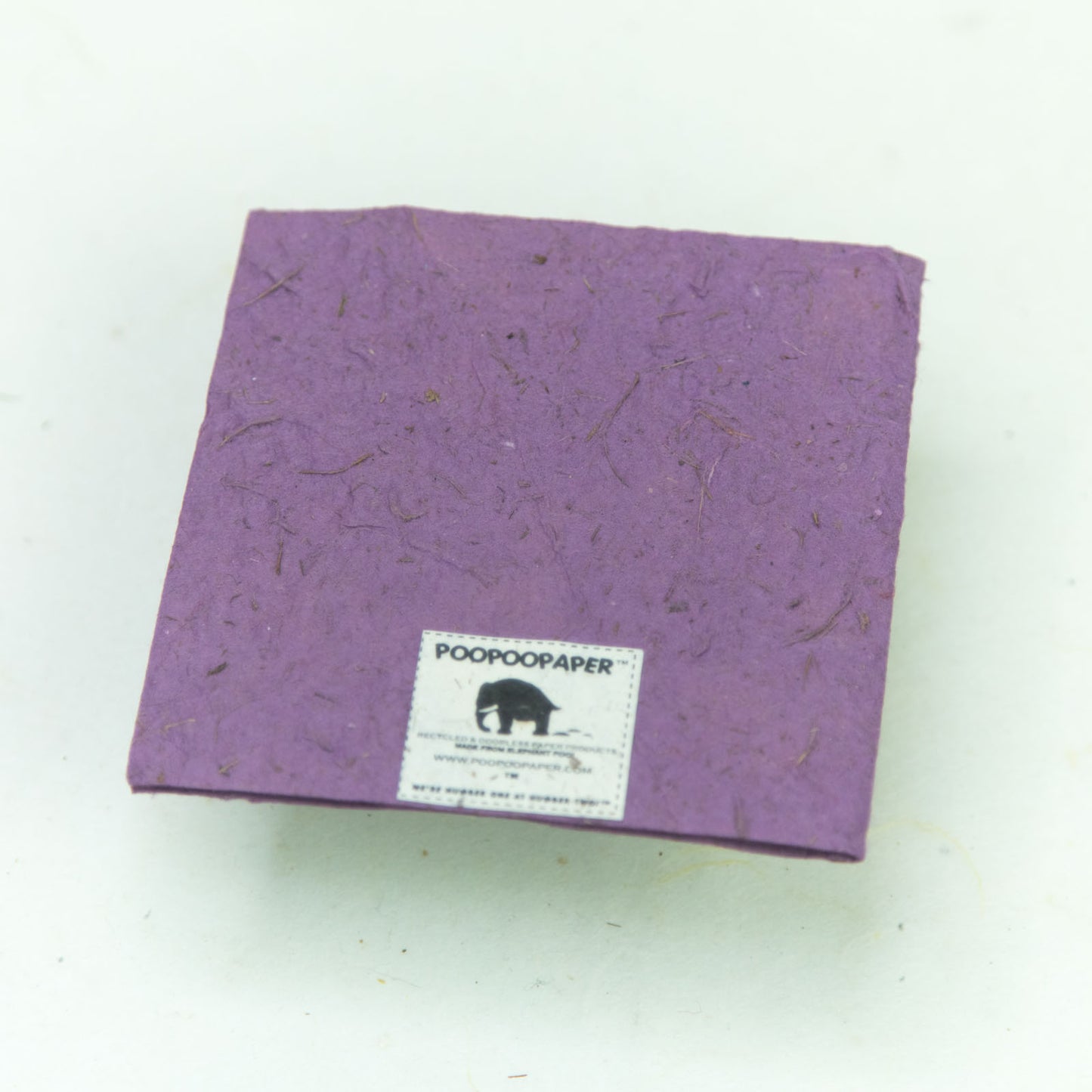 back of eco-friendly greeting card in purple