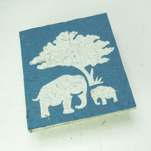 Eco-Friendly, Tree-Free, Classic Elephant POOPOOPAPER - Mom & Baby Journal - Blue - Front