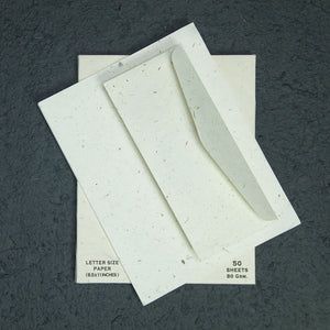 Eco-Friendly 7 Tree-Free - Cow POOPOOPAPER - No.10 Size Envelopes & Letter Size Paper (50 sheets) Set - Open