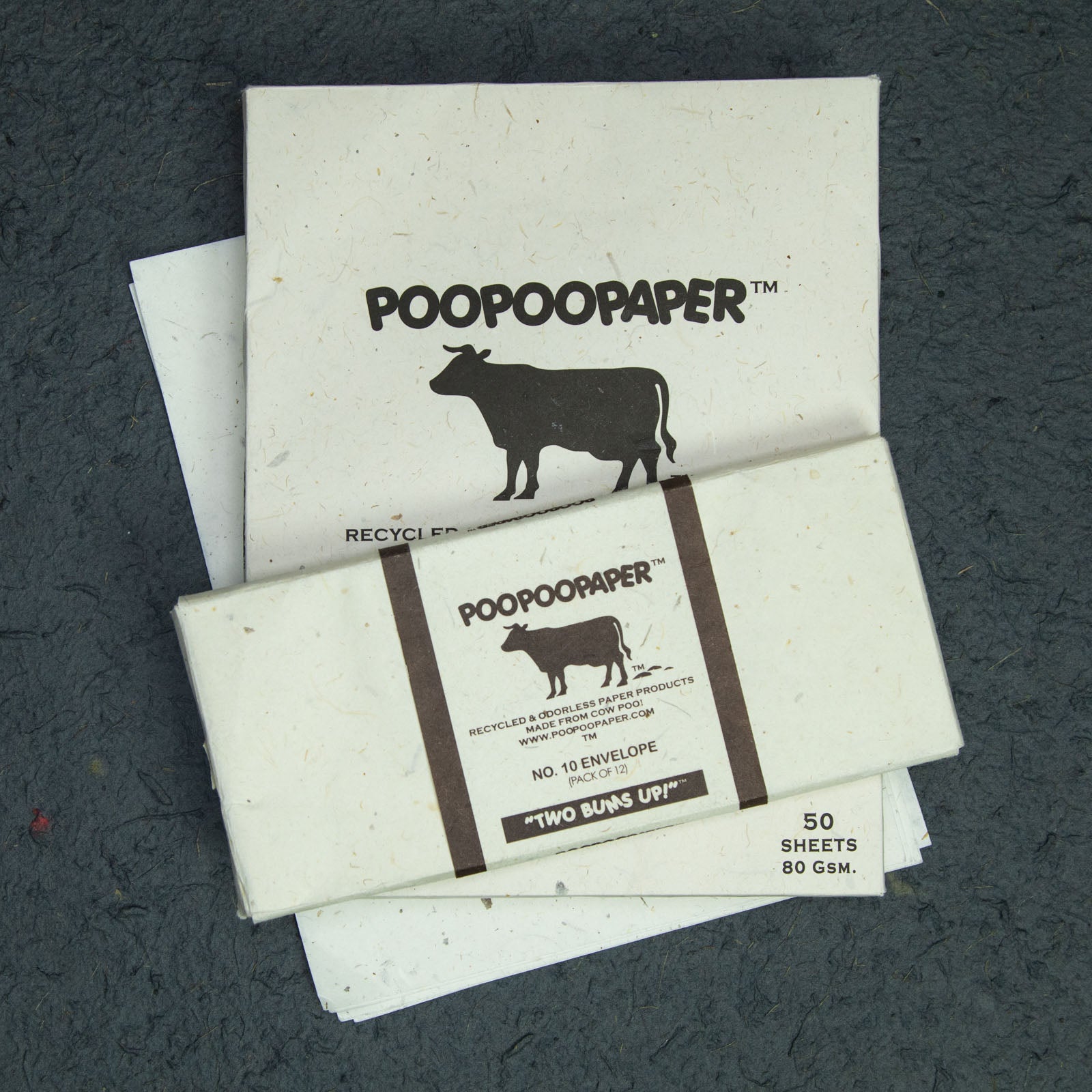 Cow POOPOOPAPER - Handmade Envelopes & Sheet Set - Letter Size & A4 Set