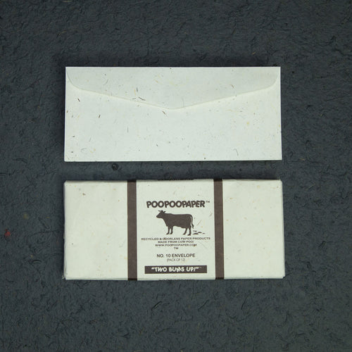 Cow POOPOOPAPER - No.10 Size Envelopes - (Set of 2 Packs - 24 Envelopes)