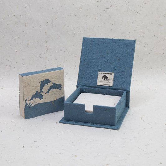 Sea Life Dolphin - eco-friendly note box and Scratch Pad Refill Set