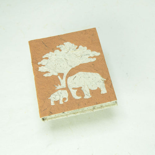 Eco-Friendly, Tree-Free, Classic Elephant POOPOOPAPER - Mom & Baby Mini-Journal - Bark - Front