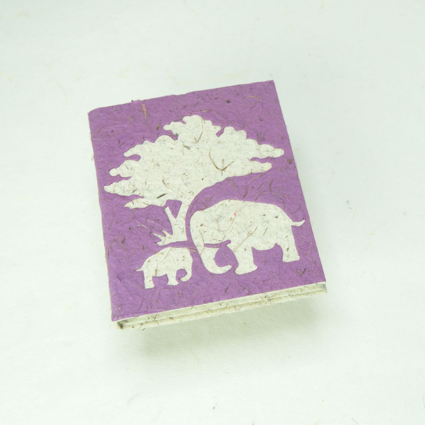 Eco-Friendly, Tree-Free, Classic Elephant POOPOOPAPER - Mom & Baby Mini-Journal - Purple - Front