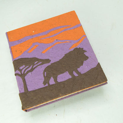 Savannah Sunset Ecofriendly Journal - Lion - Purple - Front