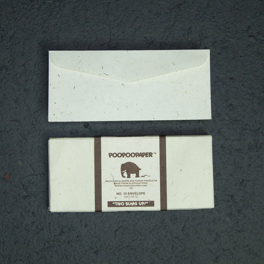 Elephant POOPOOPAPER - No.10 Size Handmade Envelopes - (Set of 2 Packs - 24 Envelopes) - front