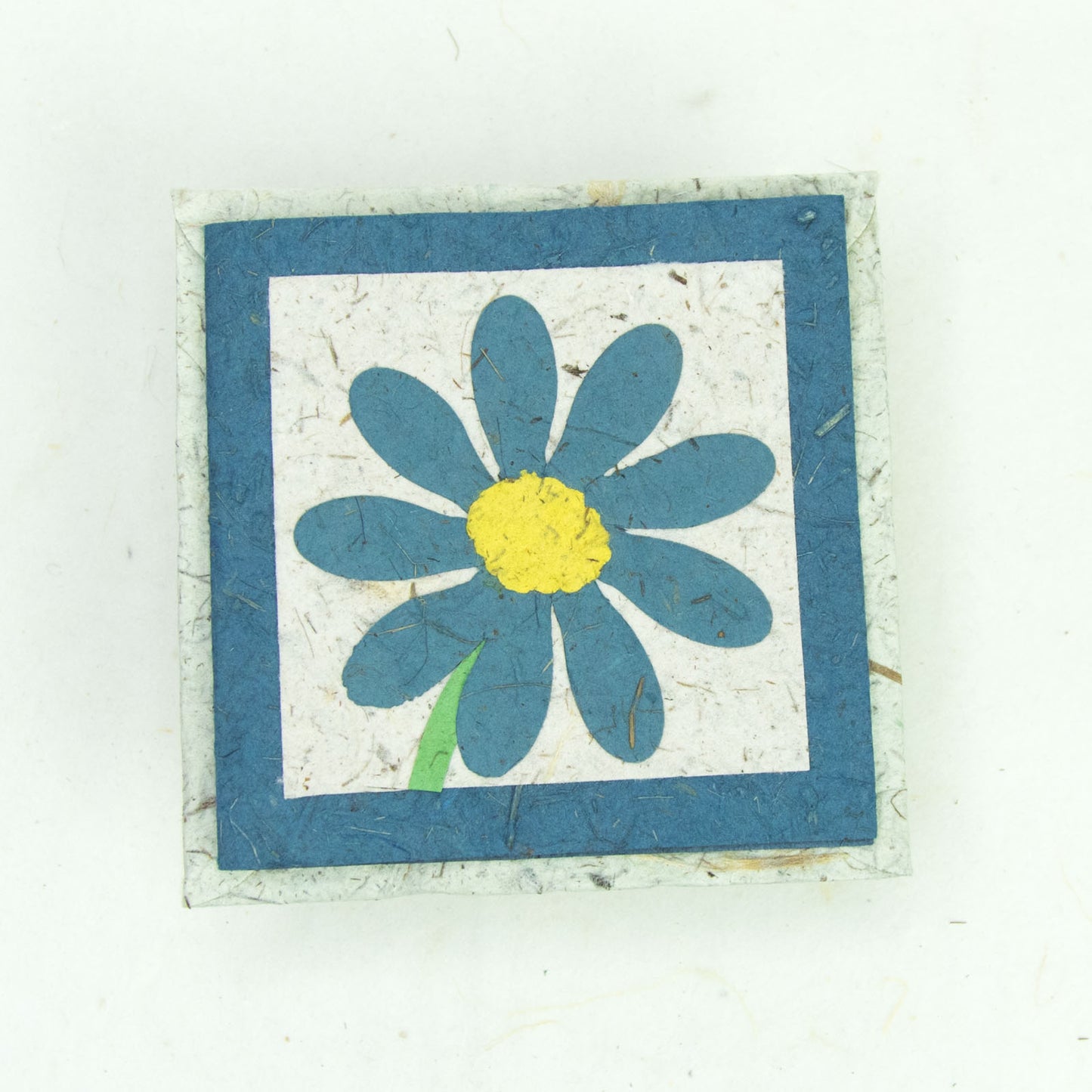 eco-friendly greeting card with blue flower