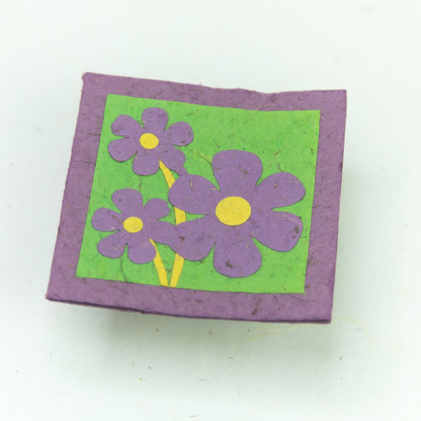 Flower Garden - Eco-friendly Greeting Card - Three Purple Flowers - front