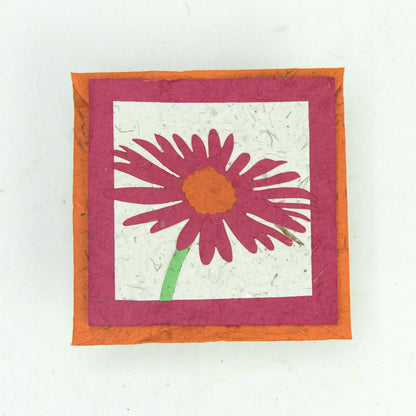 eco-friendly greeting card with red flower