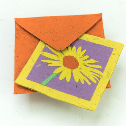 Flower Garden - eco-friendly Greeting Card - Single yellow Flower with eco-friendly envelope