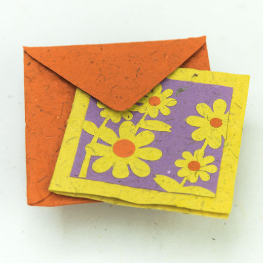 Flower Garden - eco-friendly Greeting Card - Yellow Bunch of Flowers - Front