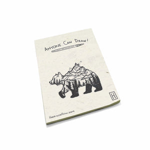 Harrison How - Anyone Can Draw! Artist's Small Drawing Pads Set on Elephant POOPOOPAPER - "Mountain Forest Grizzly Bear" (Set of 3)