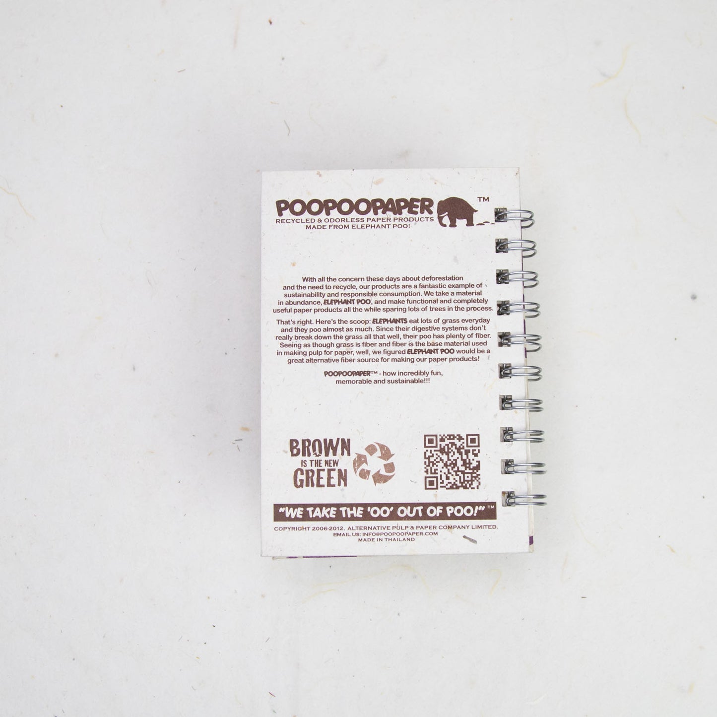 Inspirational POOPOOPAPER - Inspire - Eco-friendly Journal back