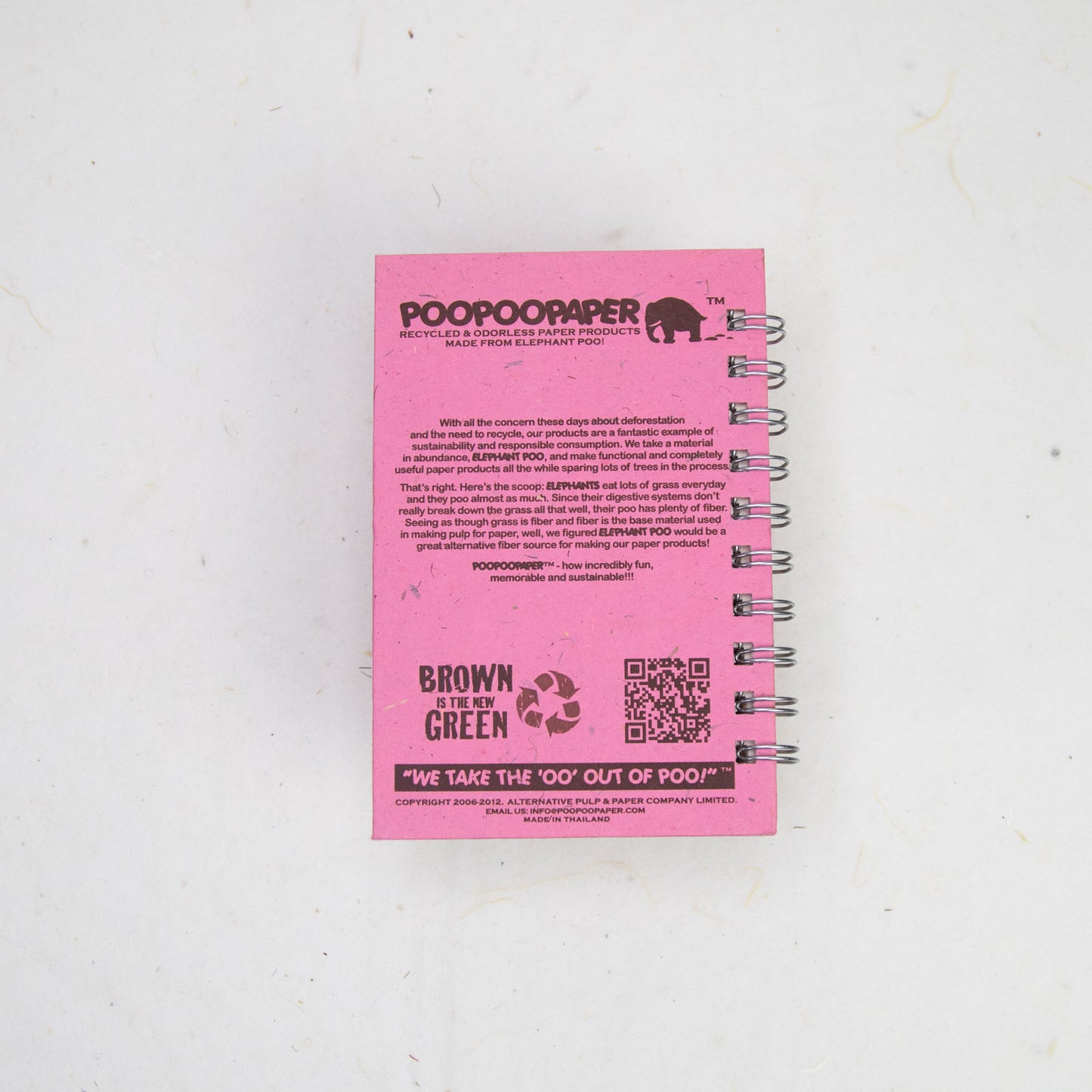 Inspirational POOPOOPAPER - Peace - Eco-friendly Journal back