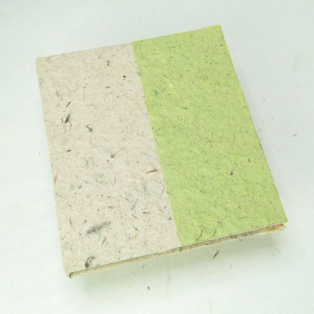 Eco-Friendly, Tree-Free, Sustainable, Elephant POOPOOPAPER Natural Two-Toned Journal - Grass