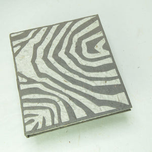 Eco-Friendly, Tree-Free, Sustainable, Organic Elephant POOPOOPAPER Journal with Zebra design - Front