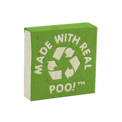 Made With Real Poo! - Elephant - POOPOOPAPER - Green - Eco-friendly Scratch Pads (Set of 3) - front