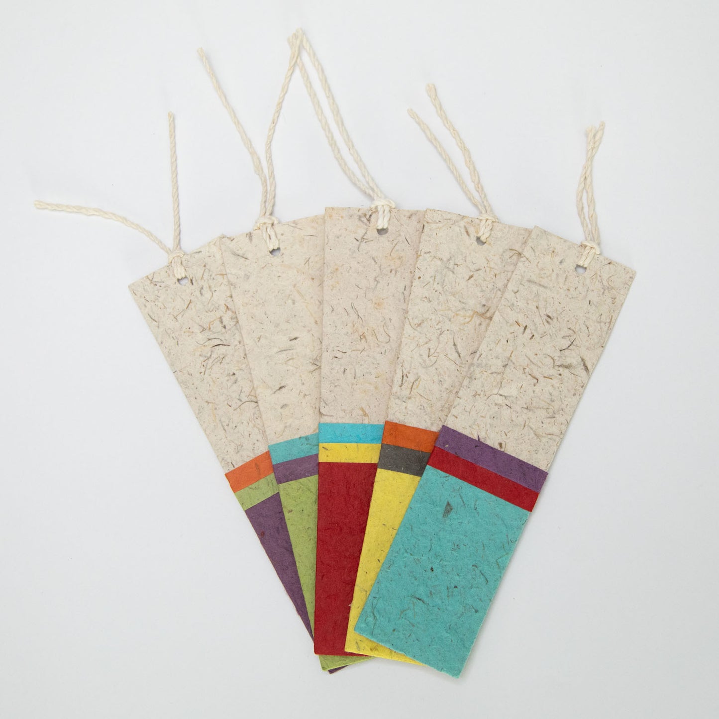 striped assorted paper bookmarks you can create with POOPOOPAPER bookmark decorating kit