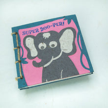 Load image into Gallery viewer, Faces at the Zoo - Twine Journal - ELEPHANT- &quot;Super DOO-per!&quot;
