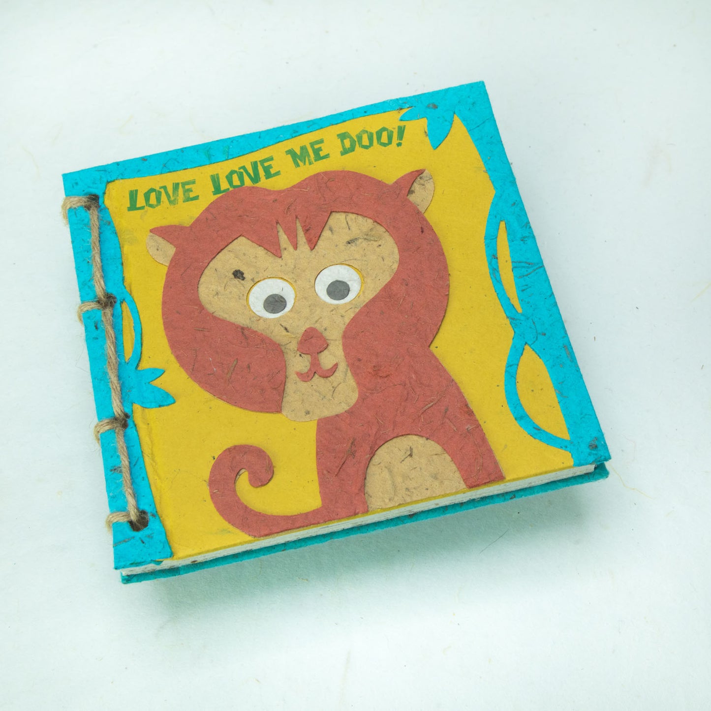 Faces at the Zoo - Twine Eco-friendly Journal - MONKEY - "Love Love Me DOO!" - Front