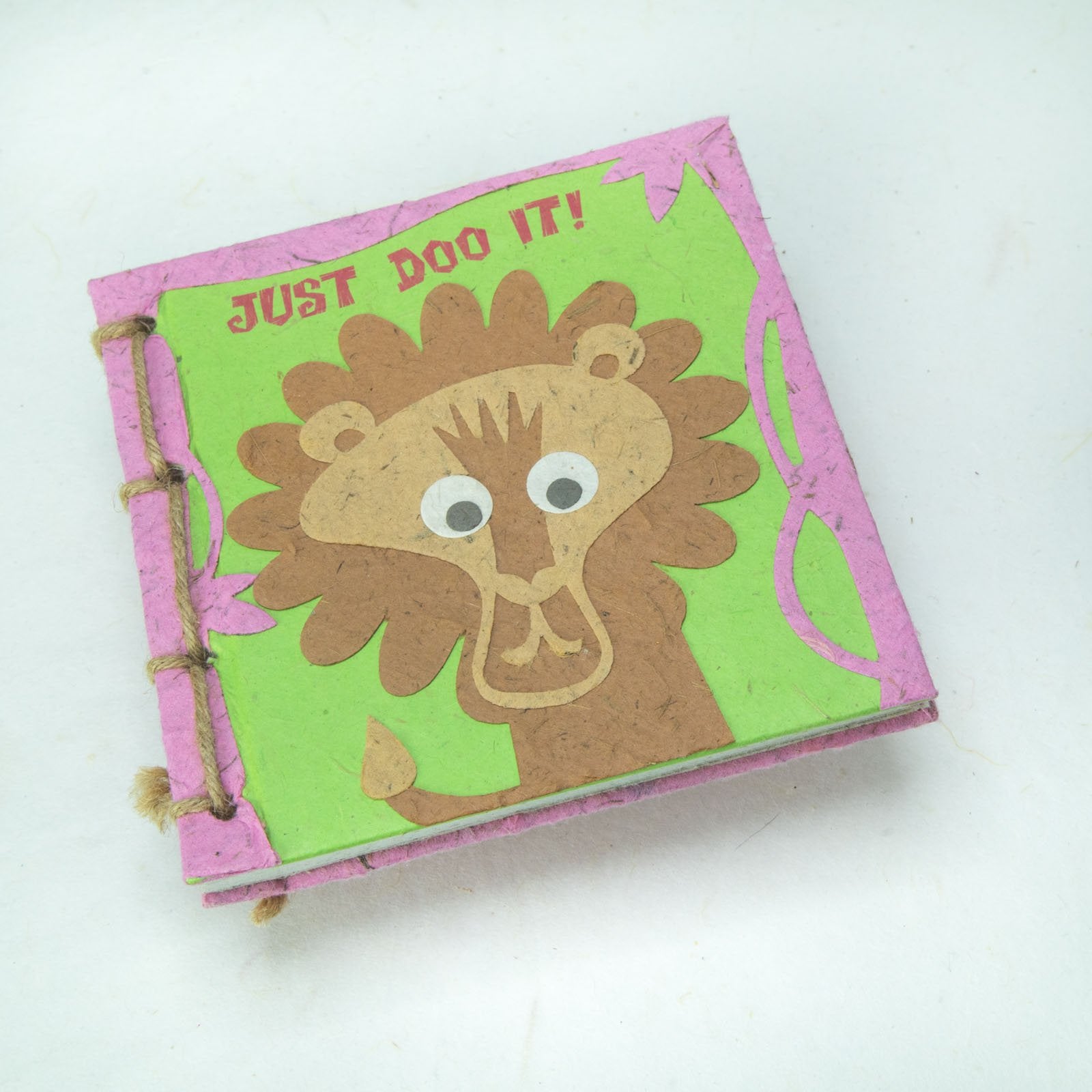 Tree-free Twine Eco-Friendly Journal and Scratch Pad set by POOPOOPAPER - Face at the Zoo - Lion - Journal Front