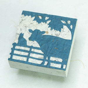 On the Farm - Twine Journal and Scratch Pad - Cow & Cat - Blue