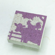 Load image into Gallery viewer, Cow &amp; Rooster - Purple - Scratch Pad (Set of 3) - Cow POOPOOPAPER - front