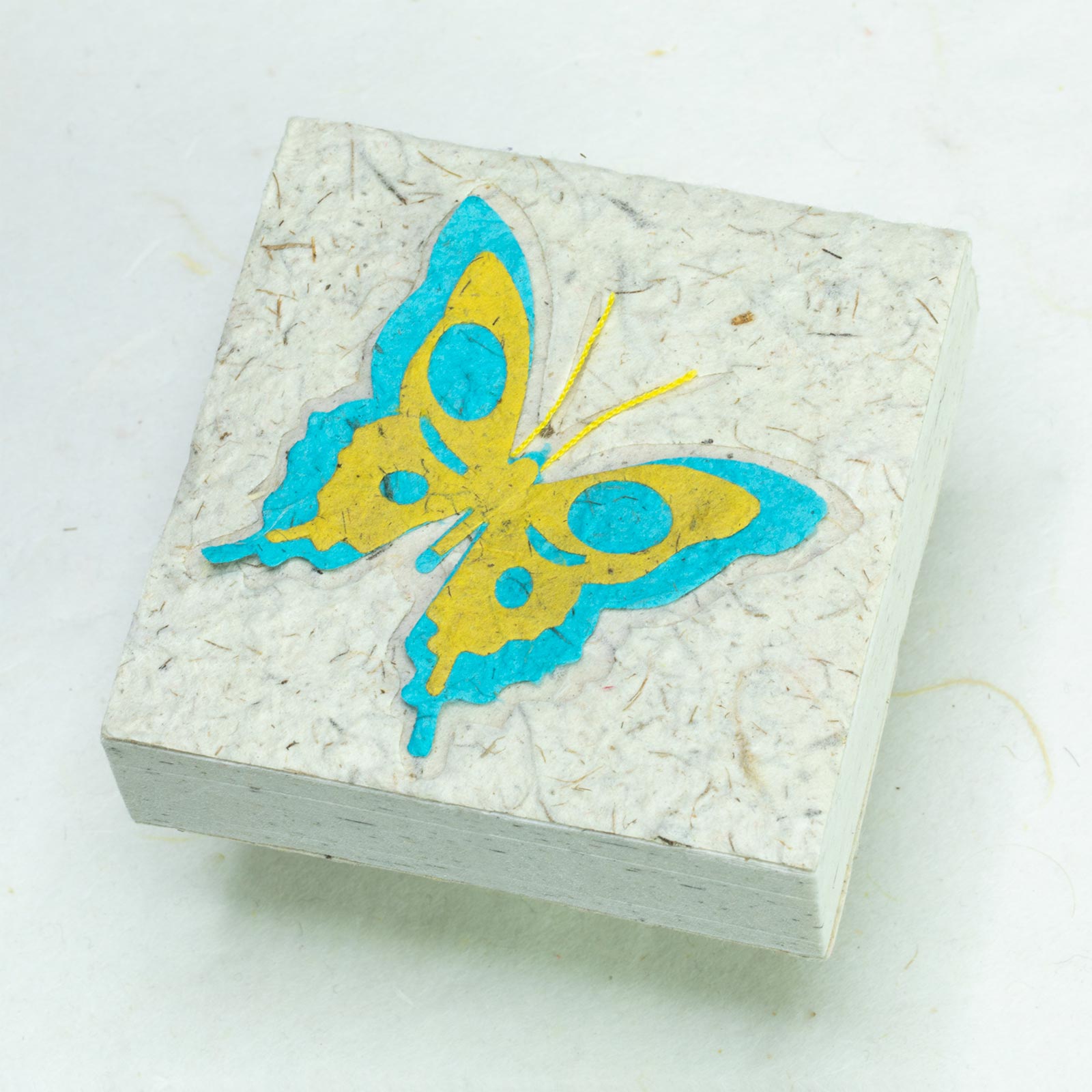 Butterfly Eco-friendly Scratch Pads - Turquoise and Yellow (Set of 3) - front