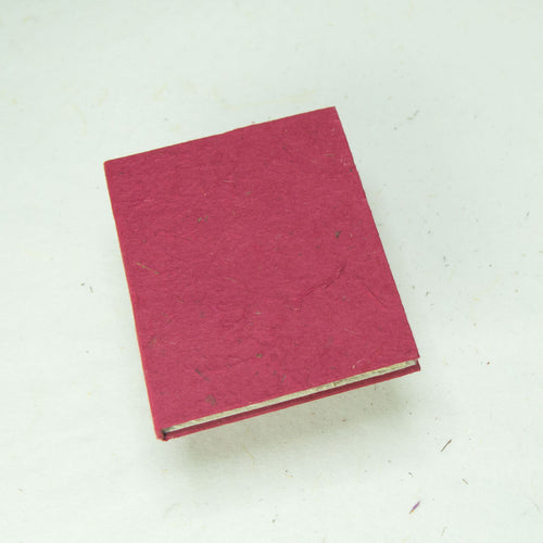Eco-Friendly, Tree-Free POOPOOPAPER - Classic POOPOOPAPER - Mini-Journal - Burgundy - Set of 3 - Front