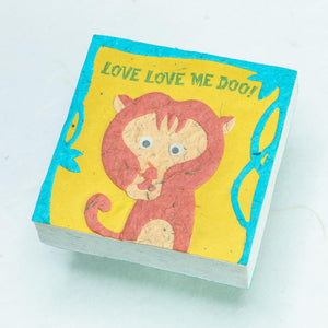 POOPOOPAPER - Monkey "LOVE LOVE ME DOO!!" Scratch Pad (Set of 3)