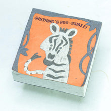 Load image into Gallery viewer, Zebra &quot;Anything&#39;s POO-ssible!&quot; Scratch Pad (Set of 3) - Front
