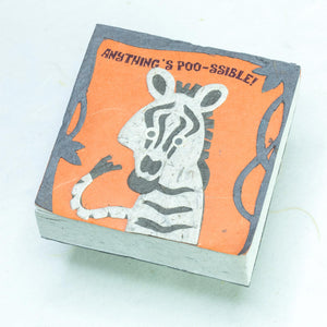 Zebra "Anything's POO-ssible!" Scratch Pad (Set of 3) - Front