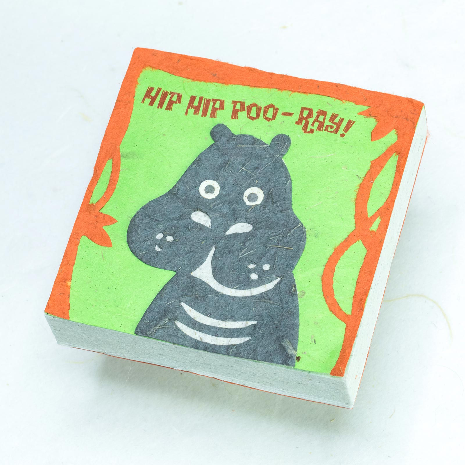 Hippo "Hip Hip POO-ray!" Scratch Pad (Set of 3) - Front