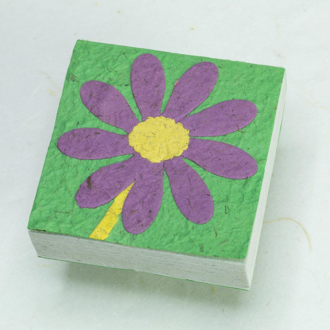 Flower Garden Scratch Pad - Single Purple Flower (Set of 3) - Front