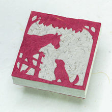 Load image into Gallery viewer, Eco-Friendly, Sustainable, Tree-Free Horse POOPOOPAPER Scratch Pads - Burgundy - Front