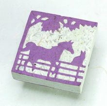 Load image into Gallery viewer, Eco-Friendly, Sustainable, Tree-Free Horse POOPOOPAPER Scratch Pads - Purple - Front
