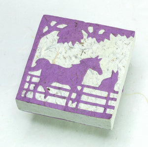 Eco-Friendly, Sustainable, Tree-Free Horse POOPOOPAPER Scratch Pads - Purple - Front