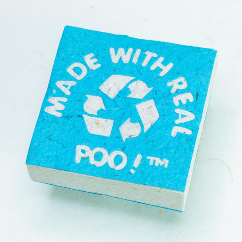 Made With Real Poo! - Elephant - POOPOOPAPER - Blue - Scratch Pad (Set of 3) - Front