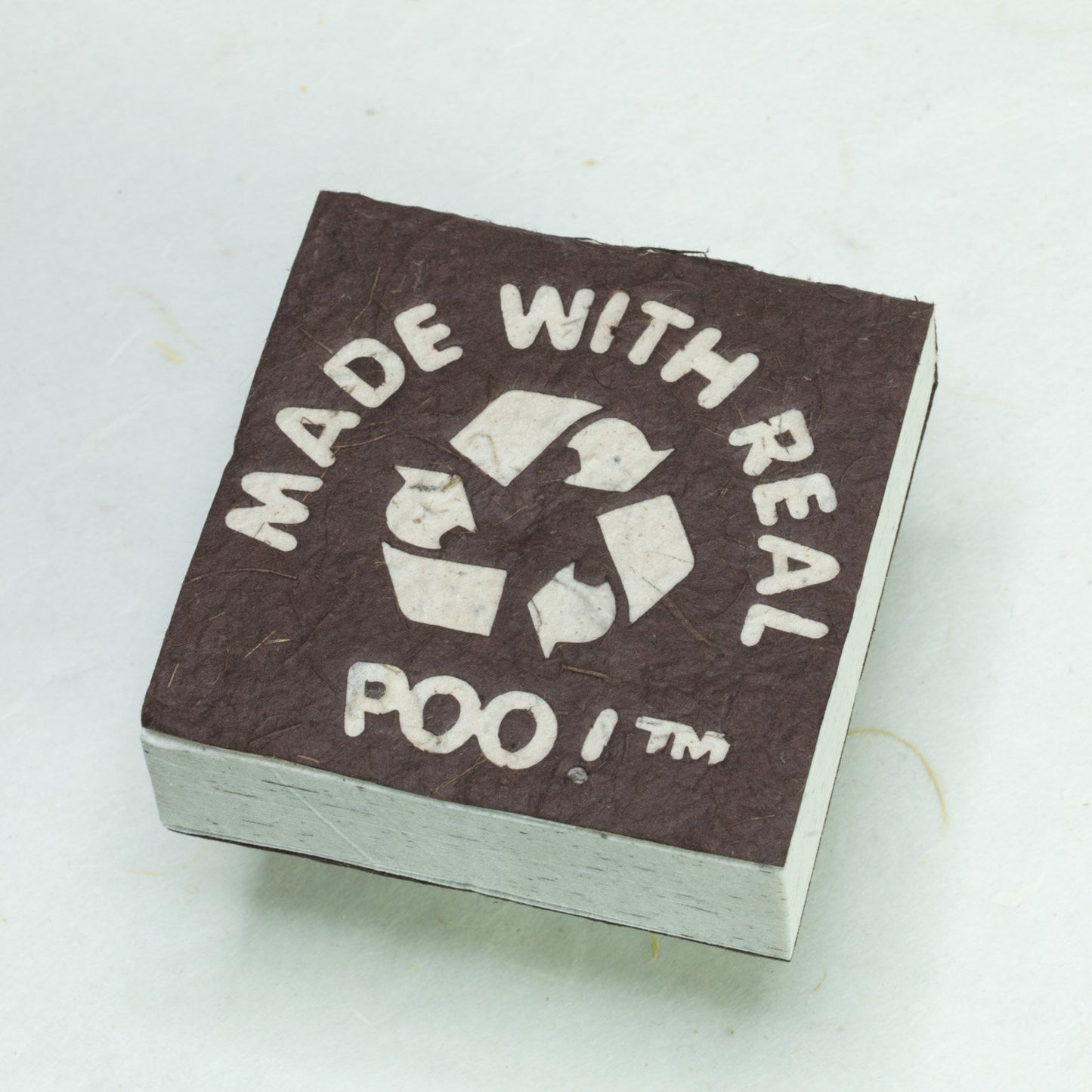 Made With Real Poo! - Elephant - POOPOOPAPER - Brown - Eco-friendly Scratch Pads (Set of 3) - front