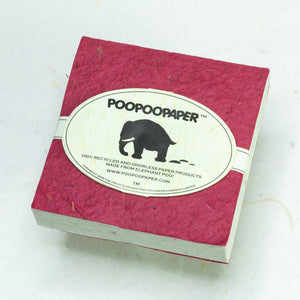 Classic Elephant POOPOOPAPER - Eco-Friendly and Tree-Free - Scratch Pad - Burgundy - (Set of 3) - Front