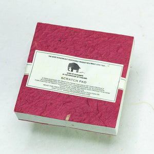 Classic Elephant POOPOOPAPER - Eco-Friendly and Tree-Free - Scratch Pad - Burgundy - (Set of 3) - Back