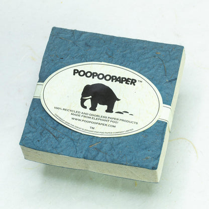 Classic Elephant POOPOOPAPER - Scratch Pad - Blue - (Set of 3) - Eco-friendly & Tree Free