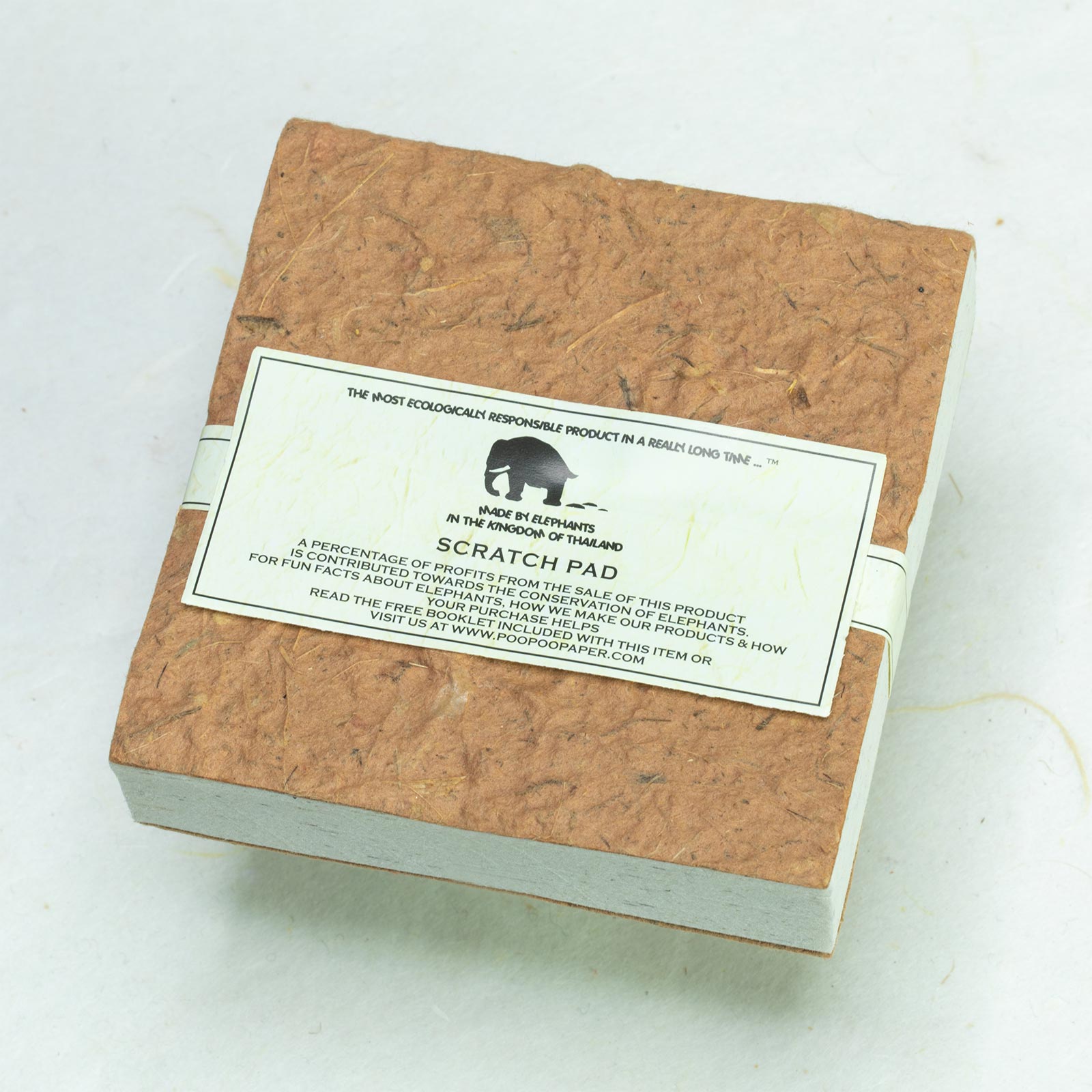 Classic Elephant POOPOOPAPER - Eco-friendly Scratch Pads - Bark - (Set of 3) - back