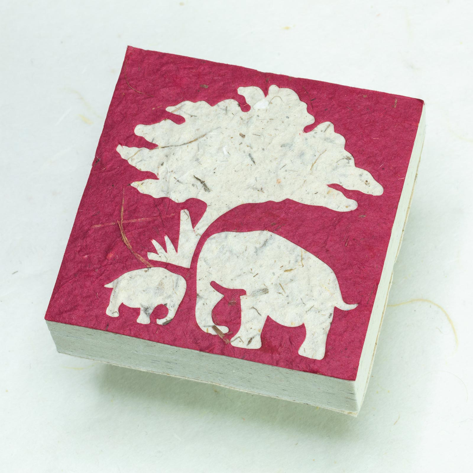 Eco-friendly Scratch Pads - Elephant Mom & Baby - Burgundy - Set of 3 - front