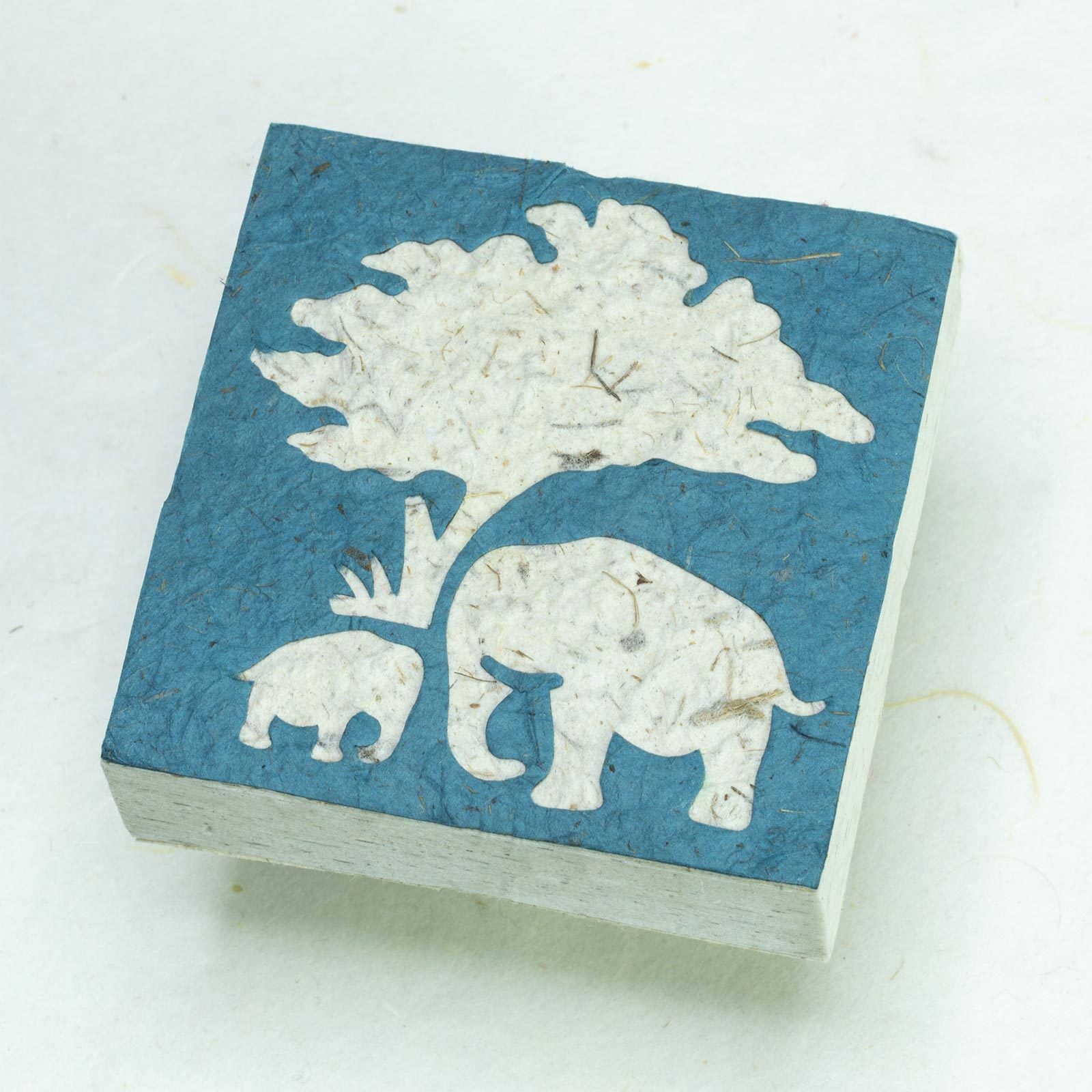 Eco-friendly Scratch Pads - Elephant Mom & Baby Blue - Set of 3 - front