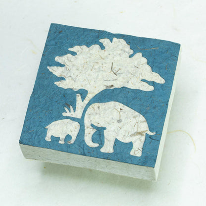 Eco-friendly Scratch Pads - Elephant Mom & Baby Blue - Set of 3 - front