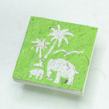 Load image into Gallery viewer, Scratch Pad Elephant Mom &amp; Baby set - Green - Organic, Tree-Free Poo Paper - Front