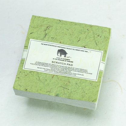 Classic Elephant POOPOOPAPER - Eco-friendly Scratch Pads - Grass - (Set of 3) - back